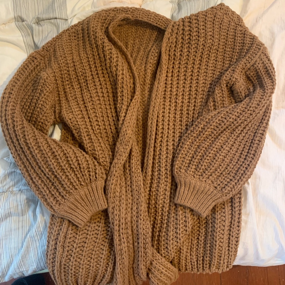 SHEIN, brown Knitted cardigan